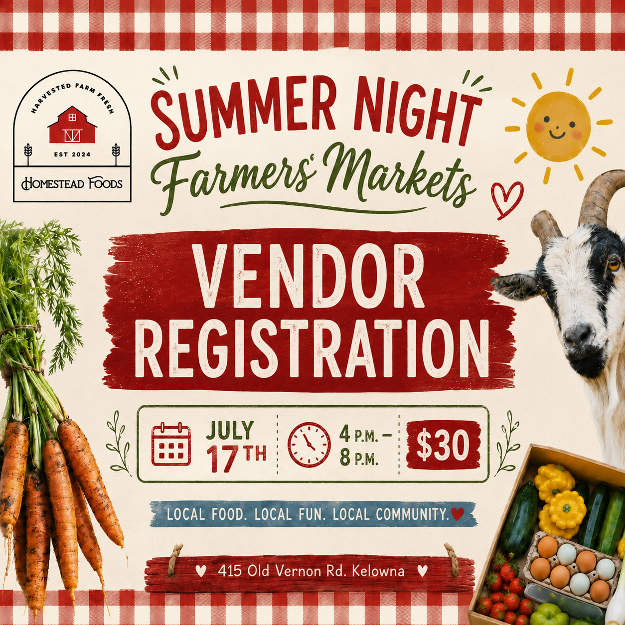 Farm Market Night Vendor Registration - July 17, 2026