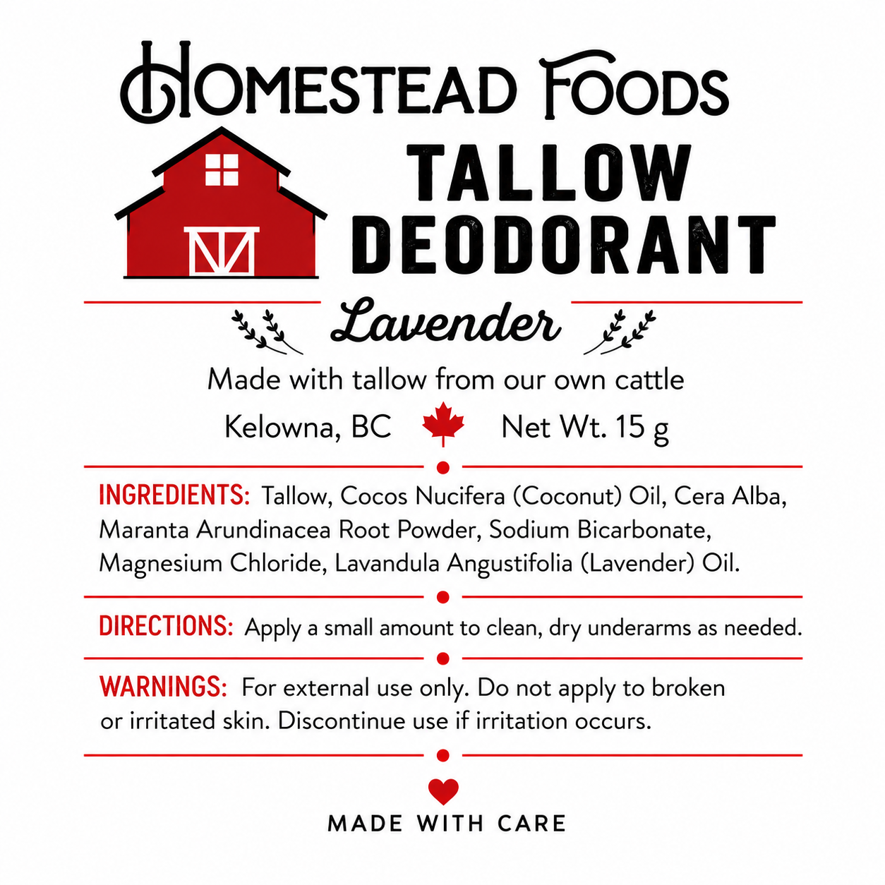 Tallow Deodorant- Mini Size